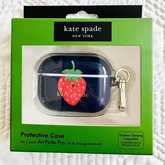 kate spade new york Protective Case for Apple AirPods Pro 1 & 2 - Strawberry - Picture 7 of 8